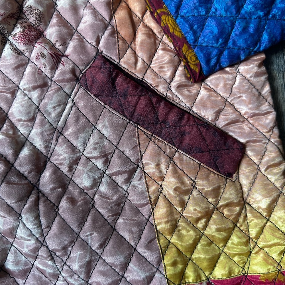 Quilted Sacred Threads Button Up Lightweight Jack… - image 4